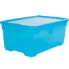 Boîte de rangement plastique bleu 45 L