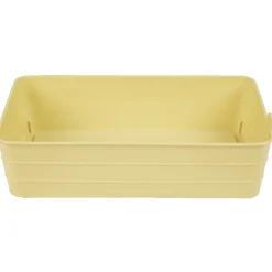 Boîte de rangement plastique jaune gris x4