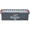Boîte de rangement plastique pour barbecue grise et rouge
