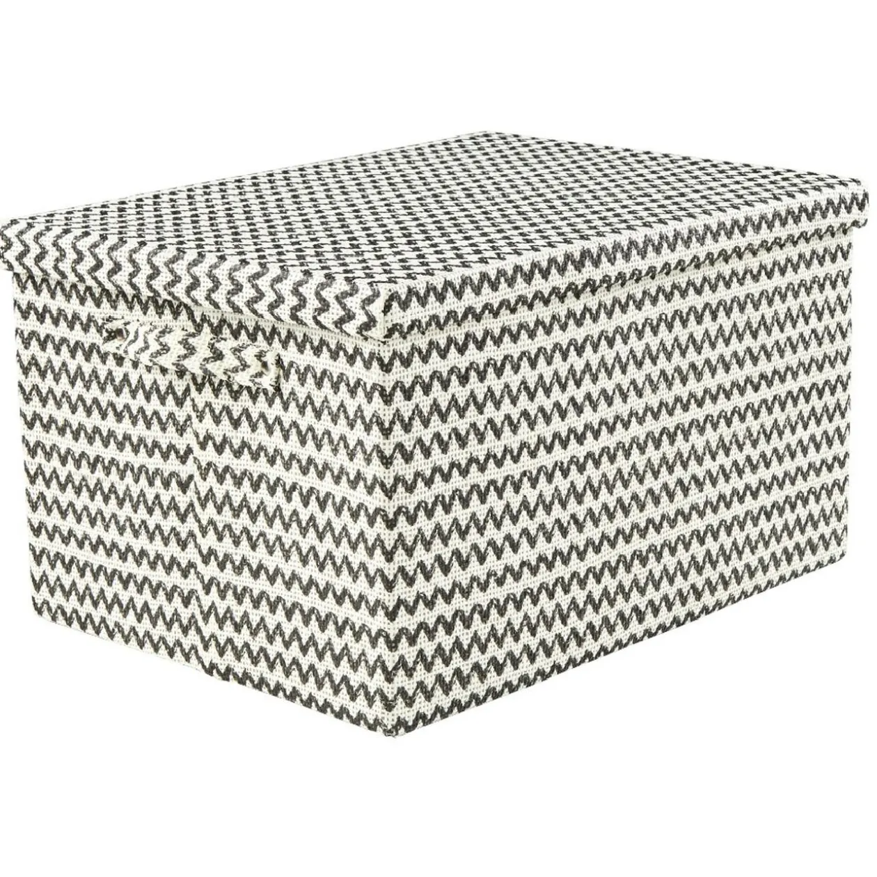 Boîte de rangement rectangulaire décor zig zag noir blanc