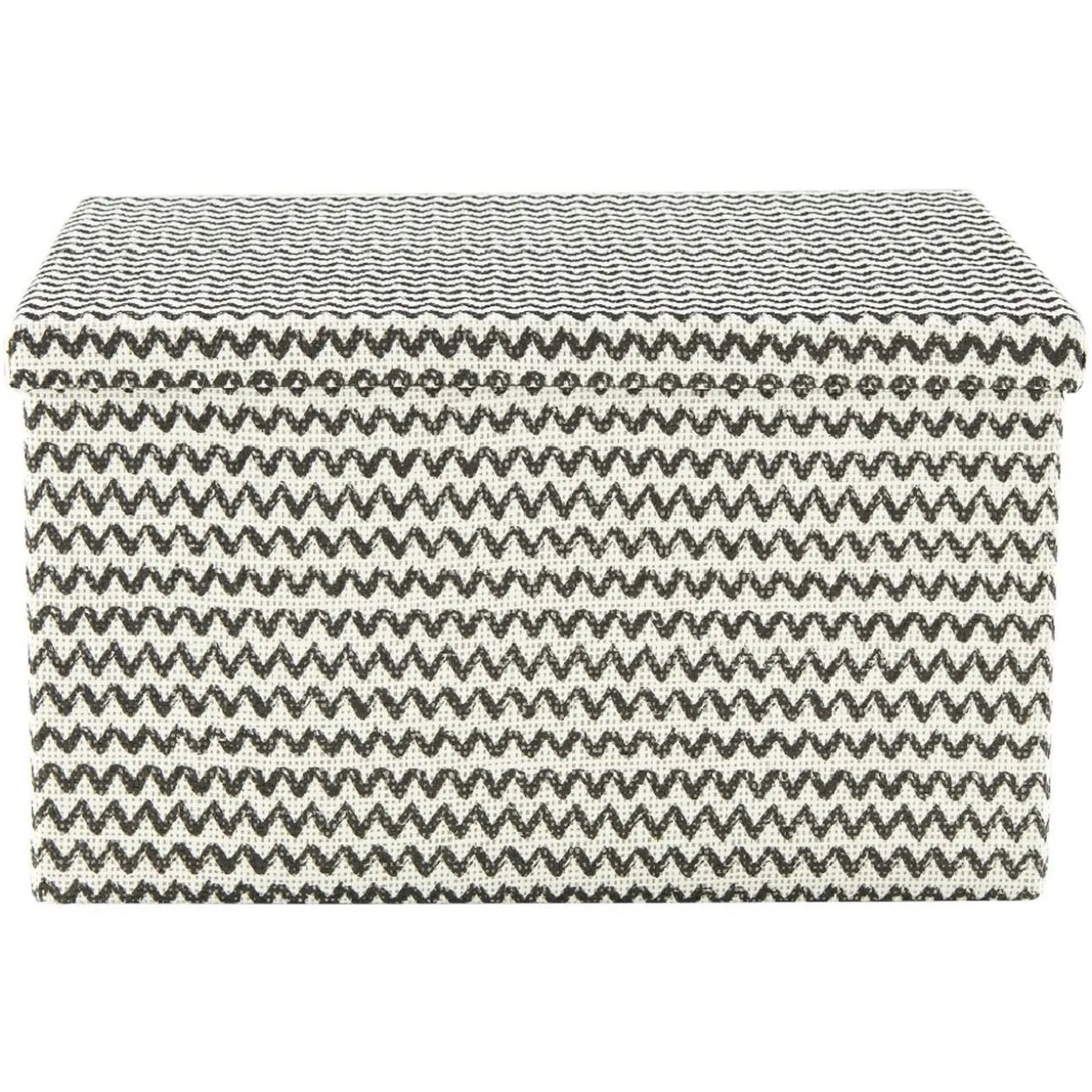 Boîte de rangement rectangulaire décor zig zag noir blanc