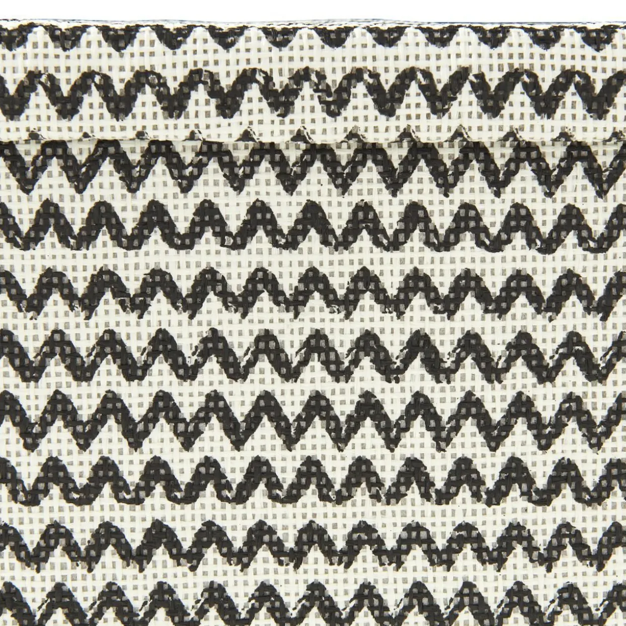 Boîte de rangement rectangulaire décor zig zag noir blanc