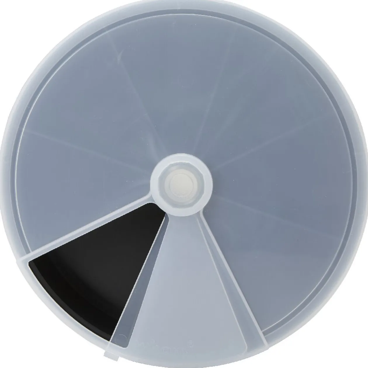 Boîte de rangement ronde 8 compartiments noir