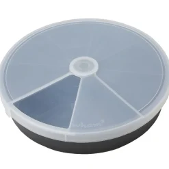 Boîte de rangement ronde 8 compartiments noir