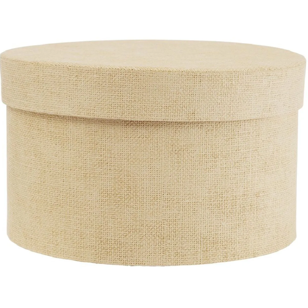 Boîte de rangement ronde beige Ø15xH9cm
