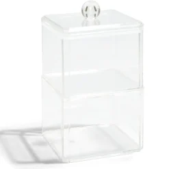 Boîte de rangement salle de bain 2 compartiments 9,3x9,3xH15,5cm