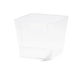 Boîte de rangement salle de bain plastique transparent 16,5x16,5xH14,5 cm