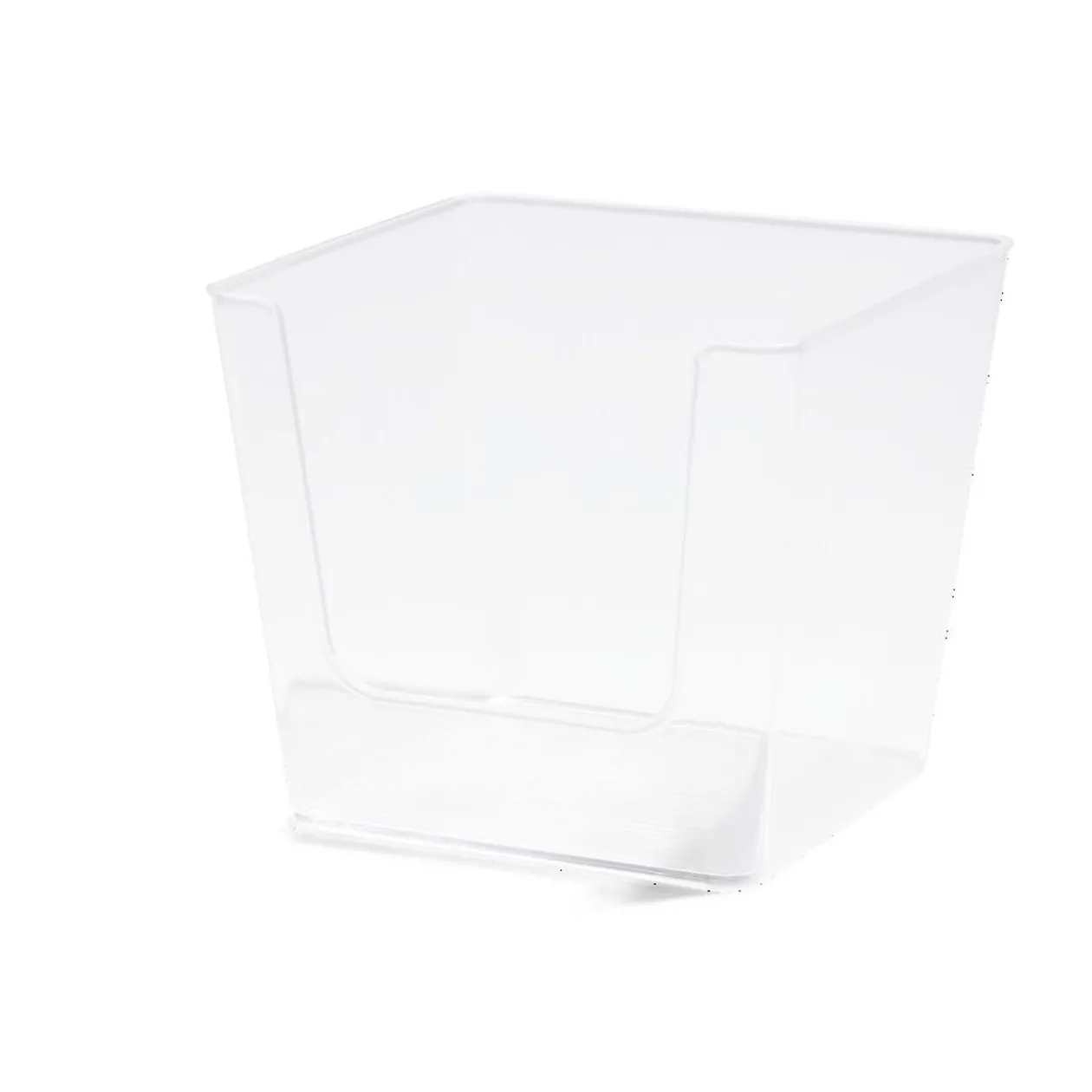 Boîte de rangement salle de bain plastique transparent 16,5x16,5xH14,5 cm