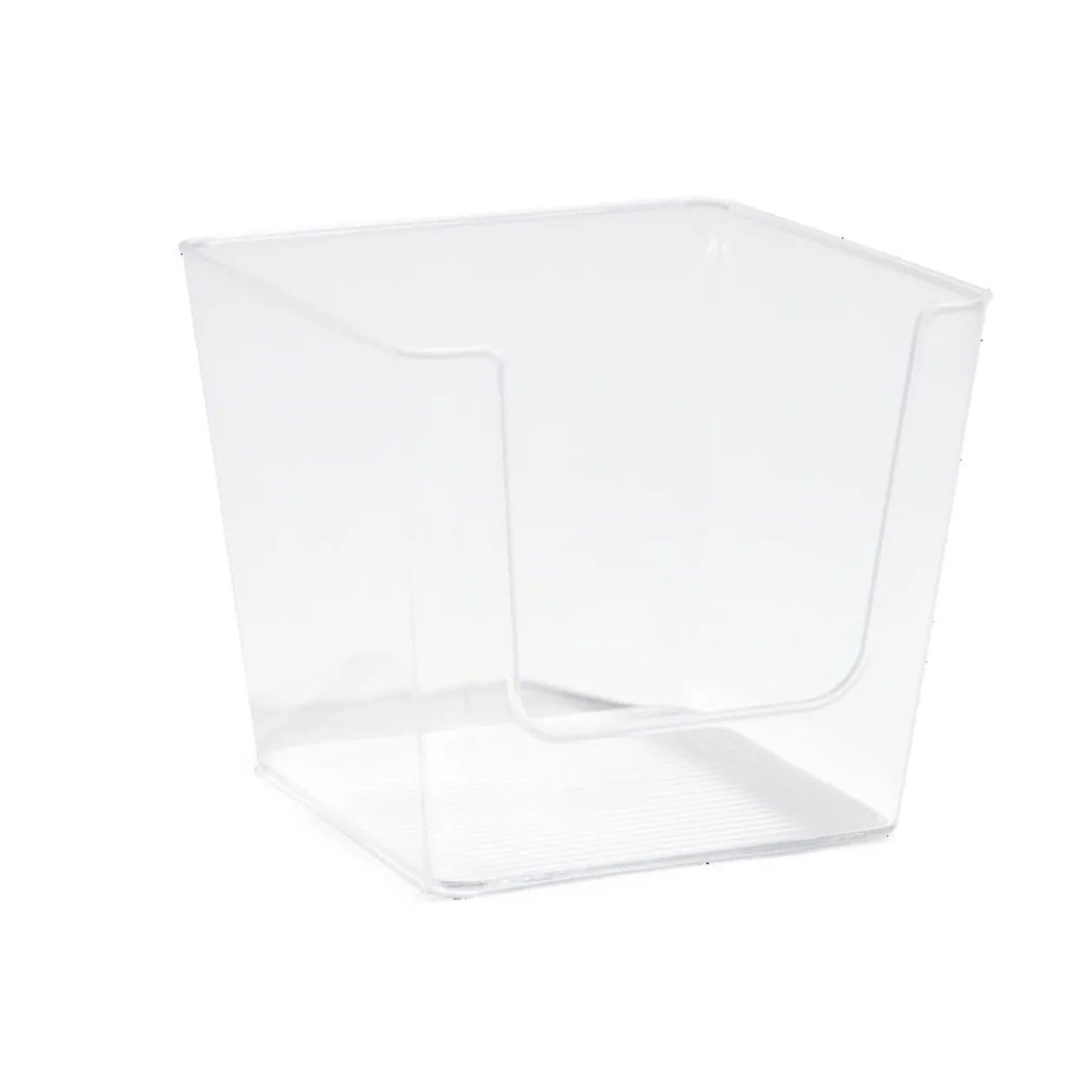 Boîte de rangement salle de bain plastique transparent 16,5x16,5xH14,5 cm