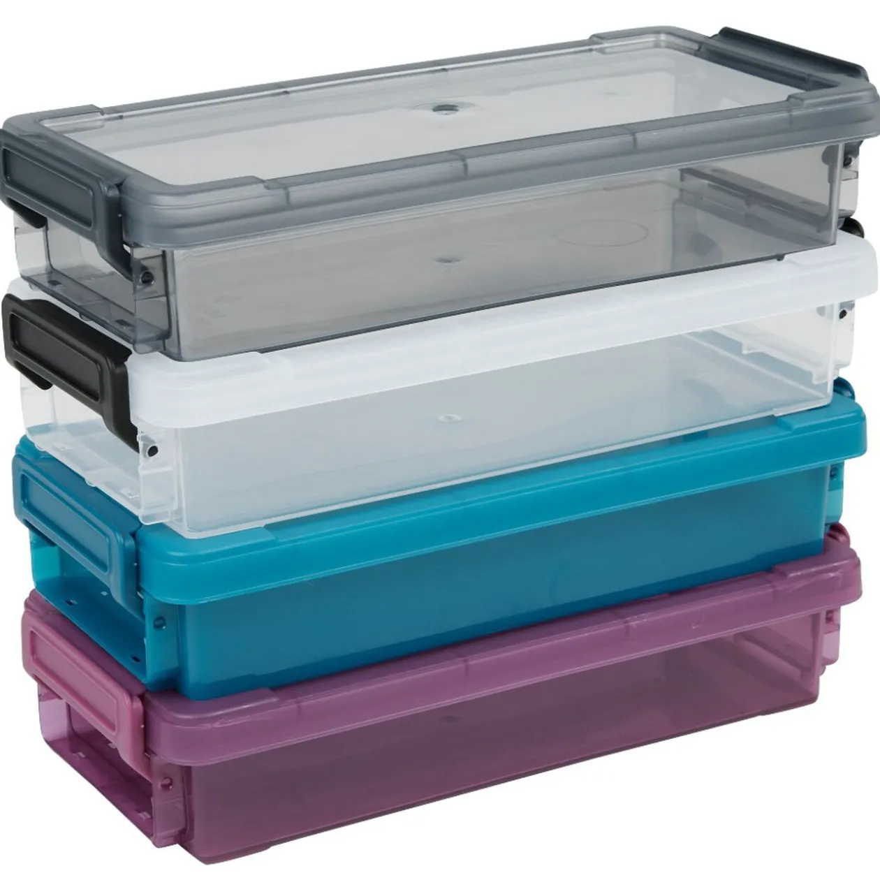 Boîte de rangement transparente à clip 0,55L