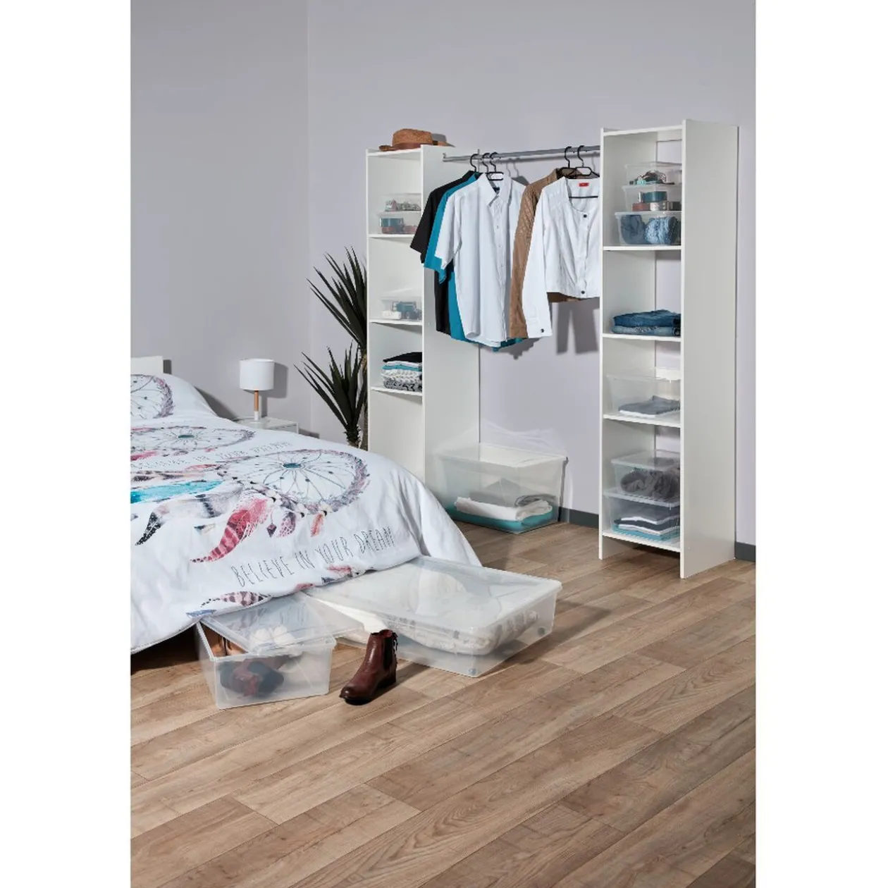 Boîte de rangement transparente 22 L