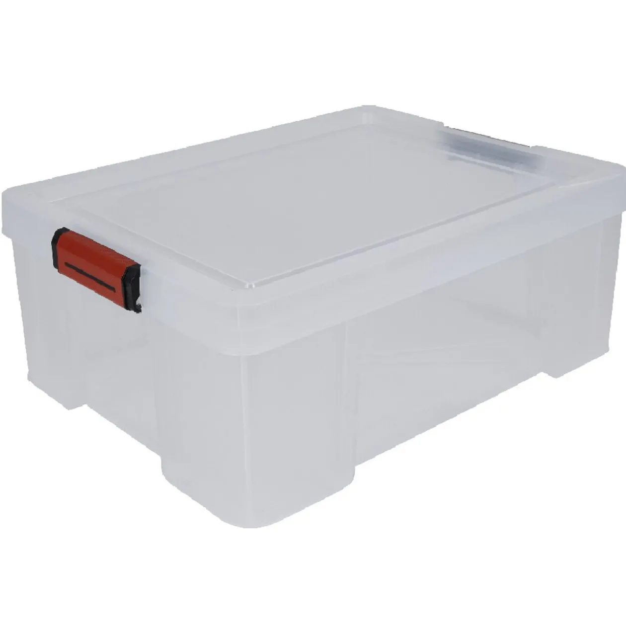 Boîte de rangement transparente à clips 27 L