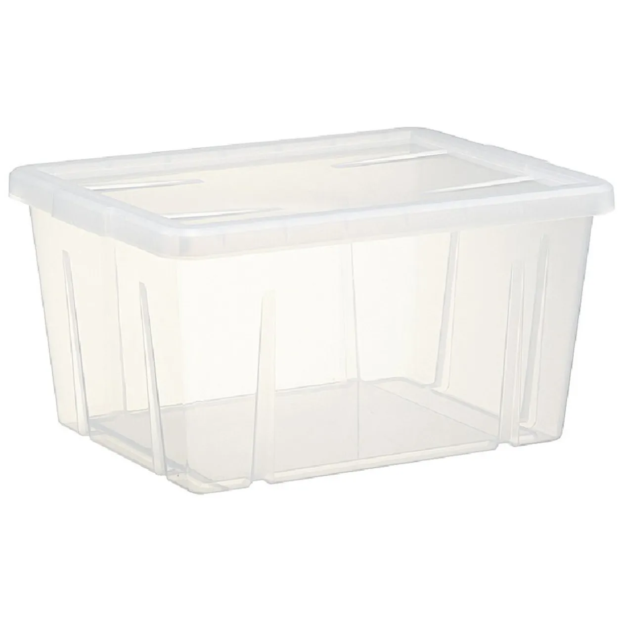 Boîte de rangement transparente avec couvercle 30L