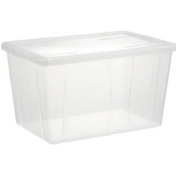 Boîte de rangement transparente avec couvercle 54L