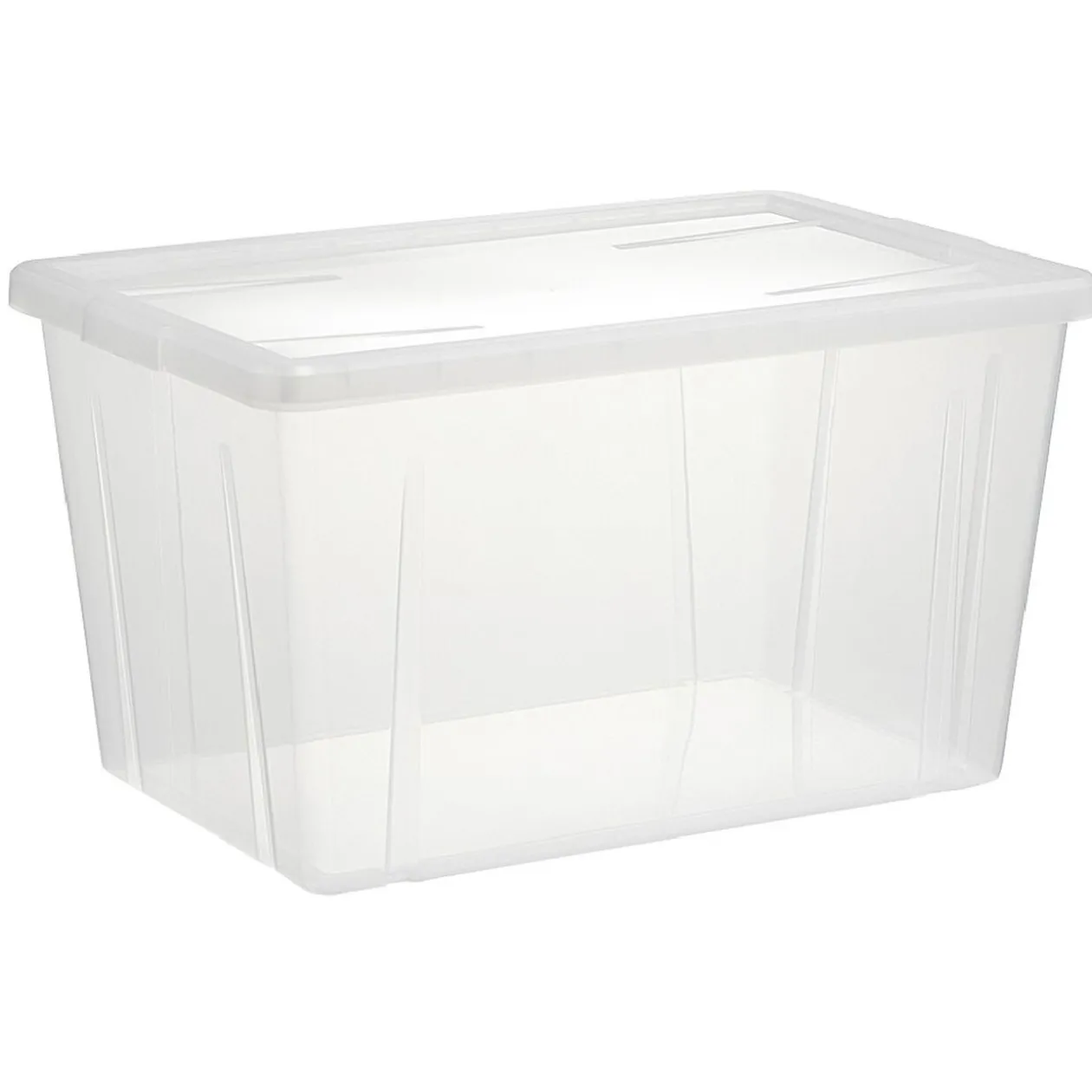 Boîte de rangement transparente avec couvercle 54L