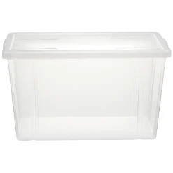 Boîte de rangement transparente avec couvercle 54L