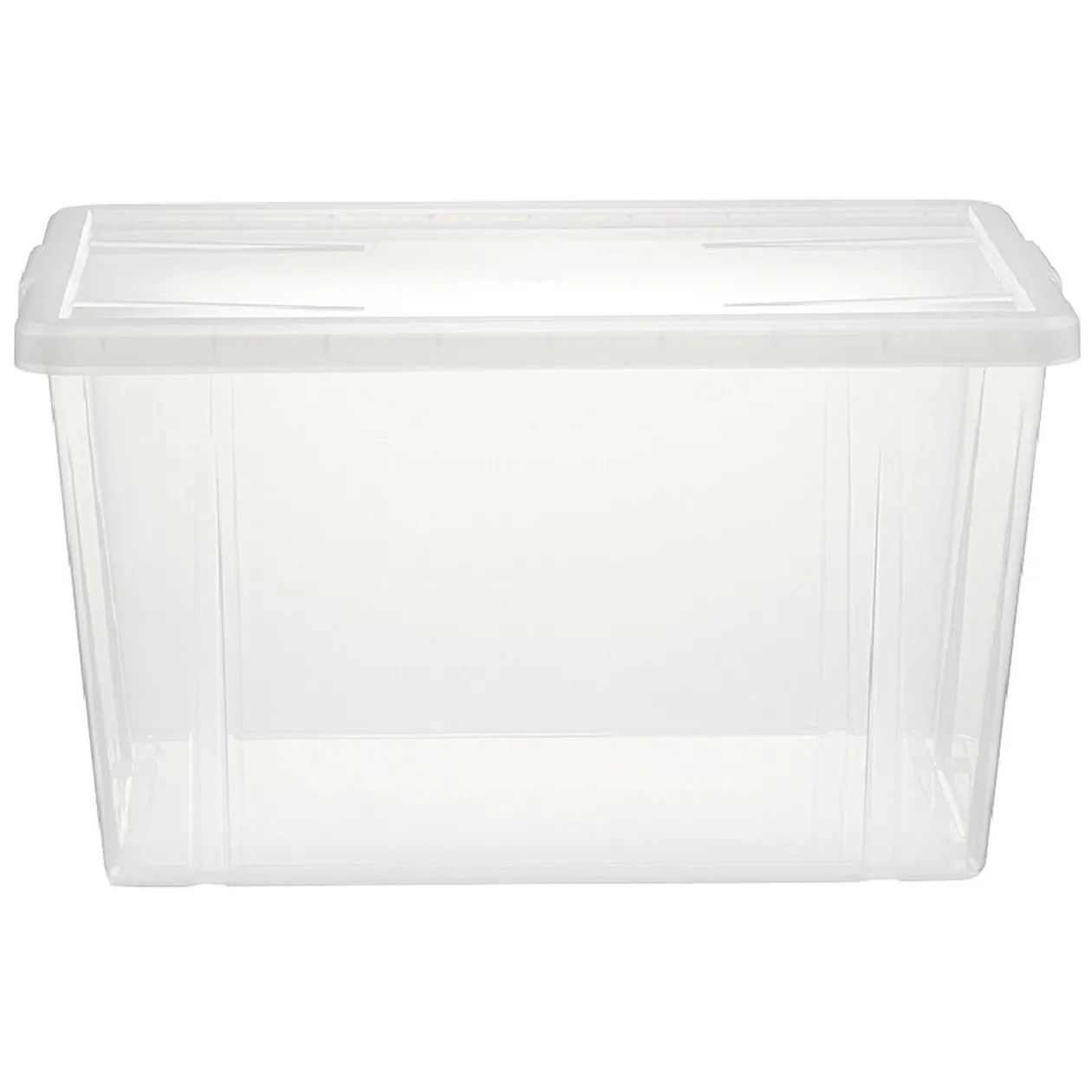 Boîte de rangement transparente avec couvercle 54L