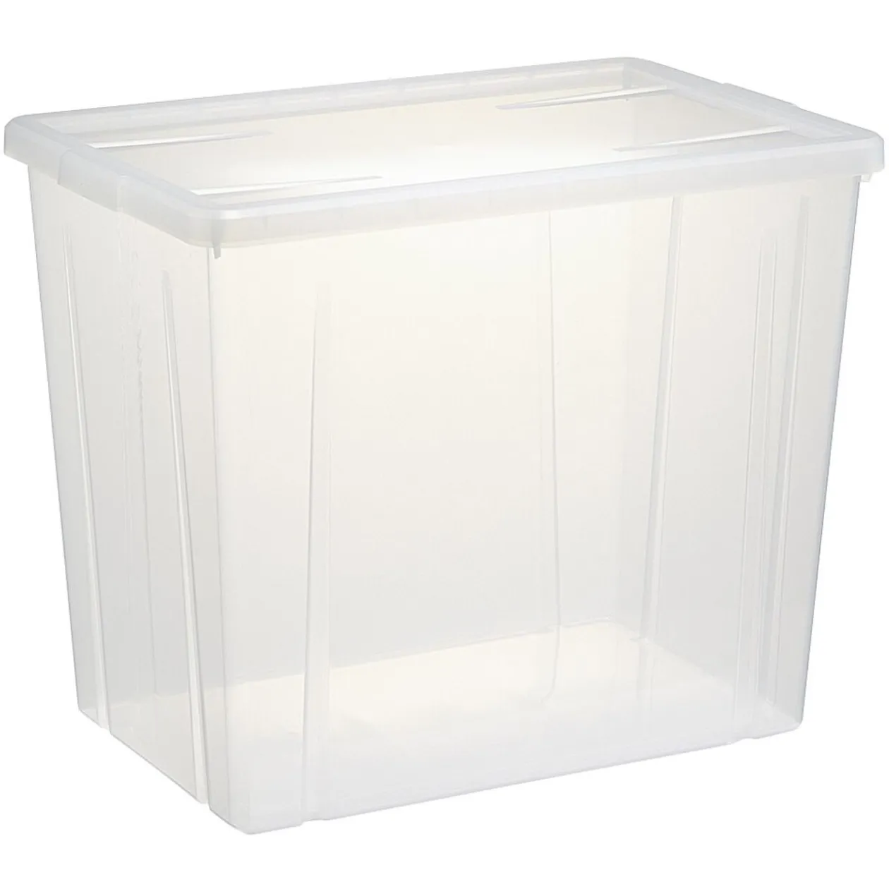 Boîte de rangement transparente avec couvercle 82L