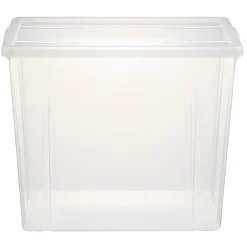 Boîte de rangement transparente avec couvercle 82L