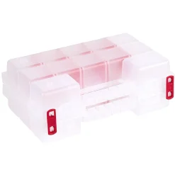 Boîte de rangement transparente avec séparateur amovible orange