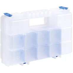 Boîte de rangement transparente avec séparateur amovible orange