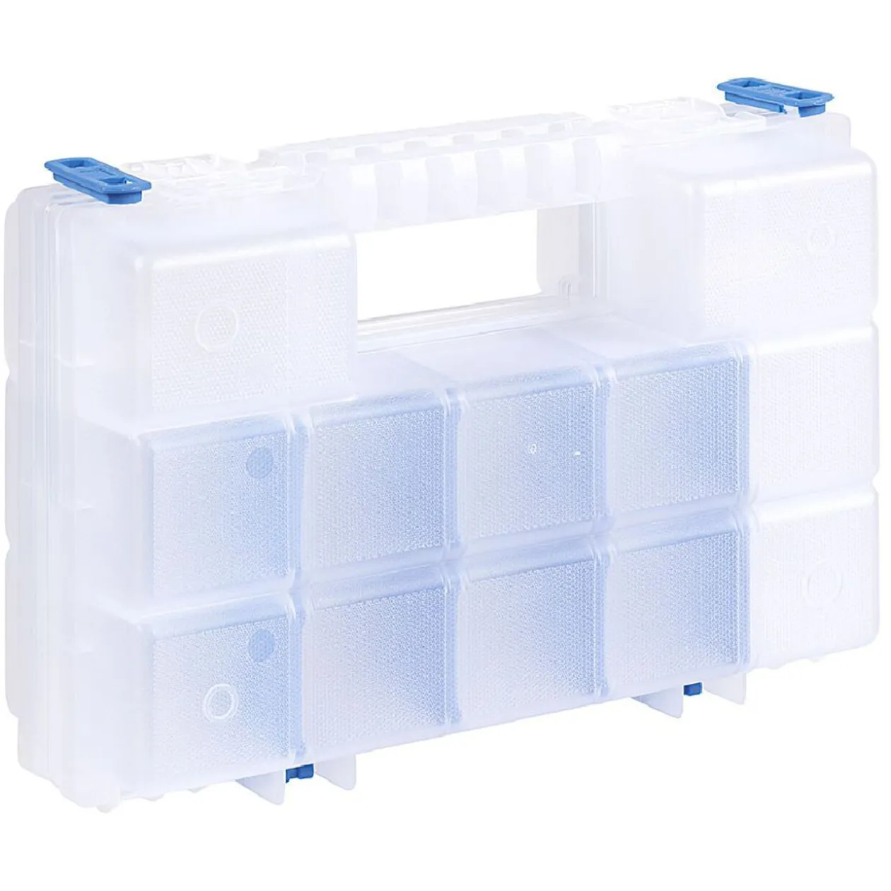 Boîte de rangement transparente avec séparateur amovible orange