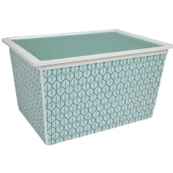 Boîte de rangement vert et blanc exotique 50 L