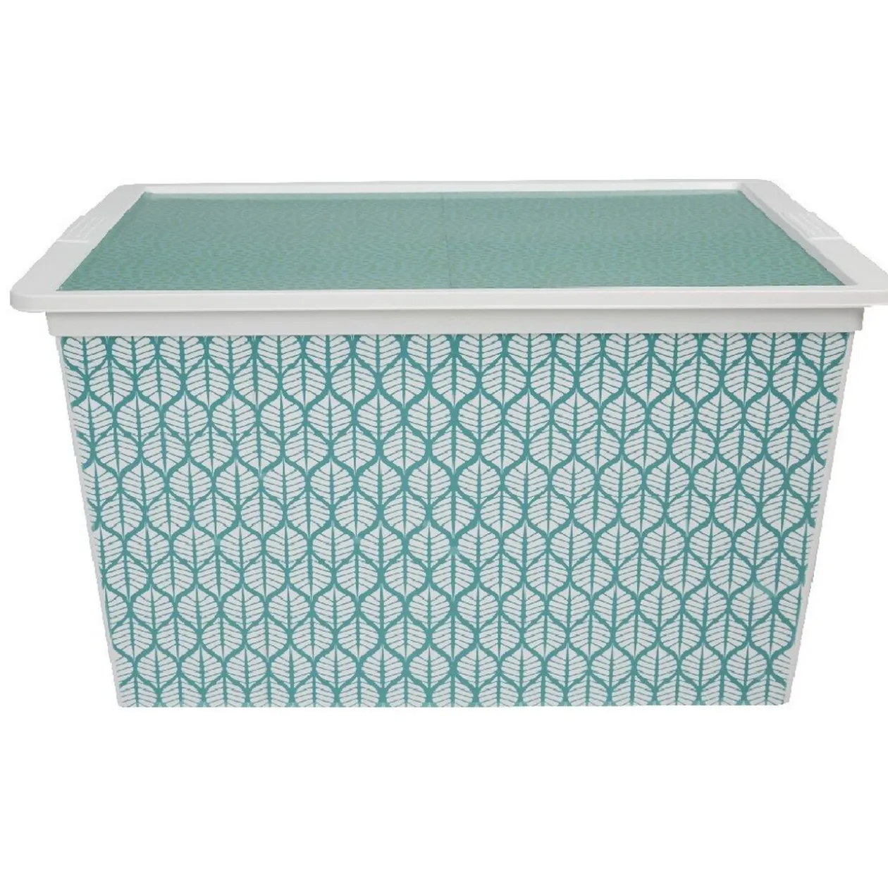 Boîte de rangement vert et blanc exotique 50 L