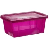 Boîte de rangement violet transparent avec couvercle 4,4L