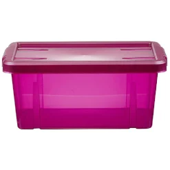Boîte de rangement violet transparent avec couvercle 4,4L