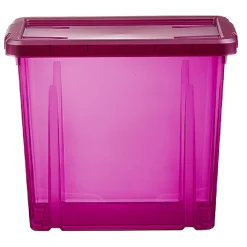 Boîte de rangement violet transparent avec couvercle 8,8L