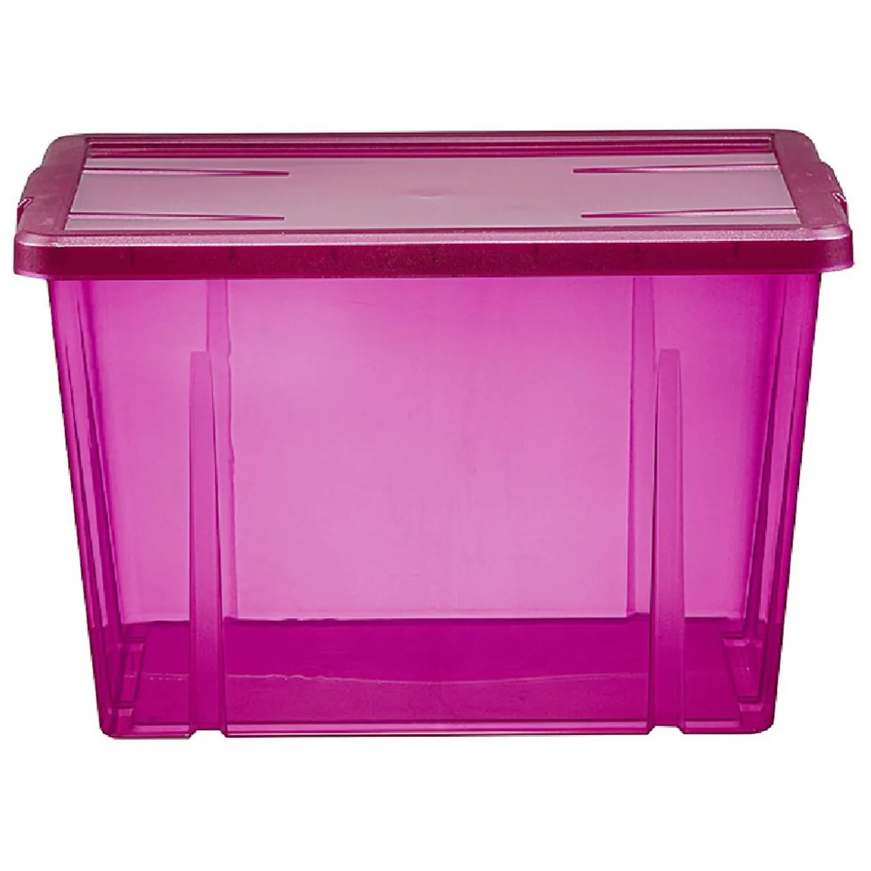 Boîte de rangement violet transparent avec couvercle 18,8L
