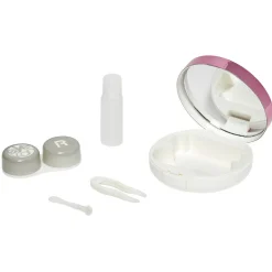 Boîte de transport pour lentilles de contact rose ou bleu