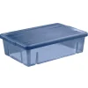 Boîte dessous de lit en plastique bleu 28L