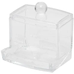 Boîte distributeur à coton tige transparent