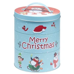 Boîte en métal 3 niveaux design Noël