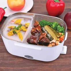 Boîte lunch chauffante 2 compartiments 1 cuillère