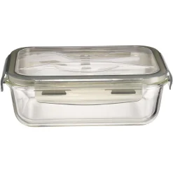 Boîte Lunchbox en verre avec couverts en plastique 1,2L