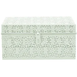 Boîte métallique à motif ajouré dentelle