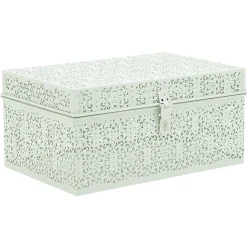 Boîte métallique à motif ajouré dentelle