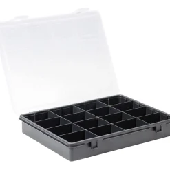 Boîte organiseur 16 compartiments avec couvercle transparent