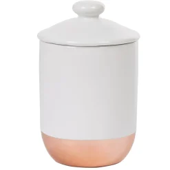 Boîte poubelle à coton blanche rose gold
