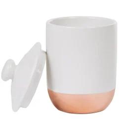 Boîte poubelle à coton blanche rose gold