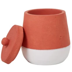 Boîte poubelle à coton effet béton brique blanc