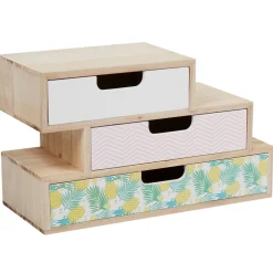 Boîte range bureau 3 tiroirs Sweet exotic