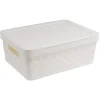 Boîte rangement en plastique blanc design relief 11L