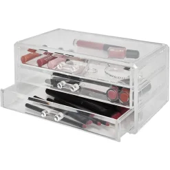 Boîte rectangulaire 3 tiroirs transparents