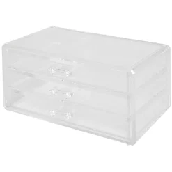 Boîte rectangulaire 3 tiroirs transparents