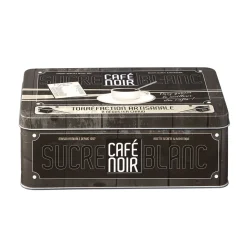 Boîte rectangulaire en métal design café noir