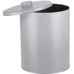 Boîte ronde cylindrique métal grise XL avec couvercle